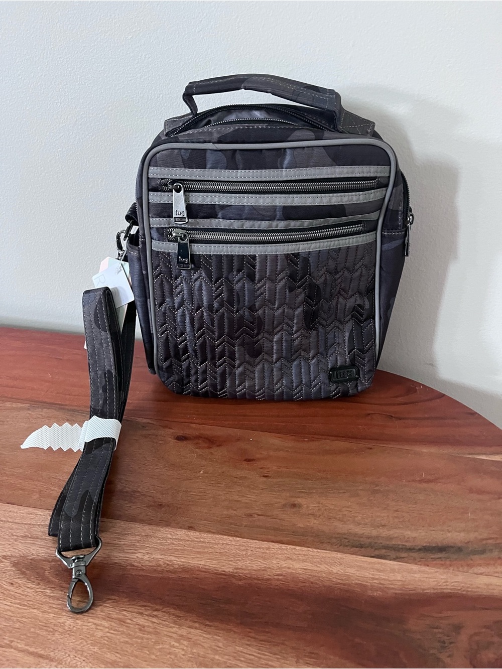 Lug Boxcar Crossbody Bag Camo Black‎ RFID Quilted Travel Messenger Bag NEW